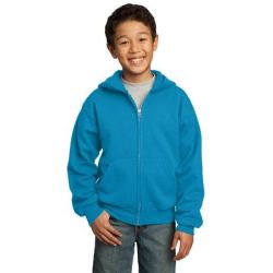 Port & Company ®  - Youth Full-Zip Hooded Sweatshirt.  PC90YZH
